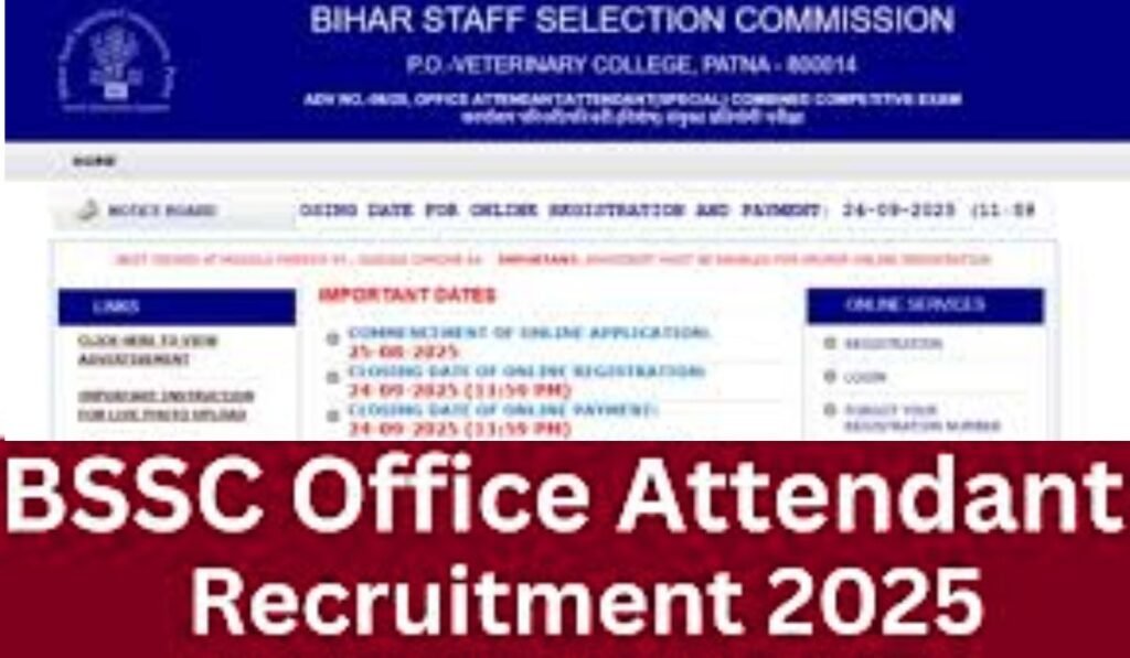 BSSC Office Attendant Recruiment 2025